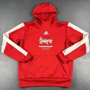 Nebraska Cornhuskers Hoodie Mens Medium Red Adidas Aeroready Team Issue 2021